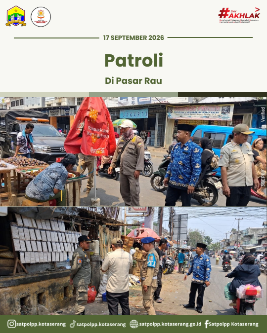 Satpol PP Kota Serang Laksanakan Patroli di Kawasan Pasar Rau