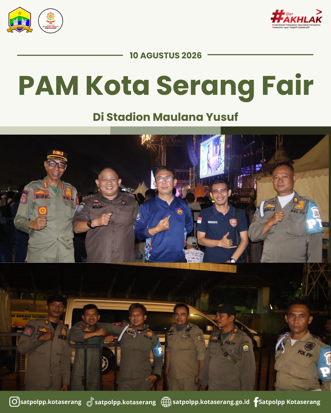 Satpol PP Kota Serang Laksanakan Pengamanan Kota Serang Fair 2026