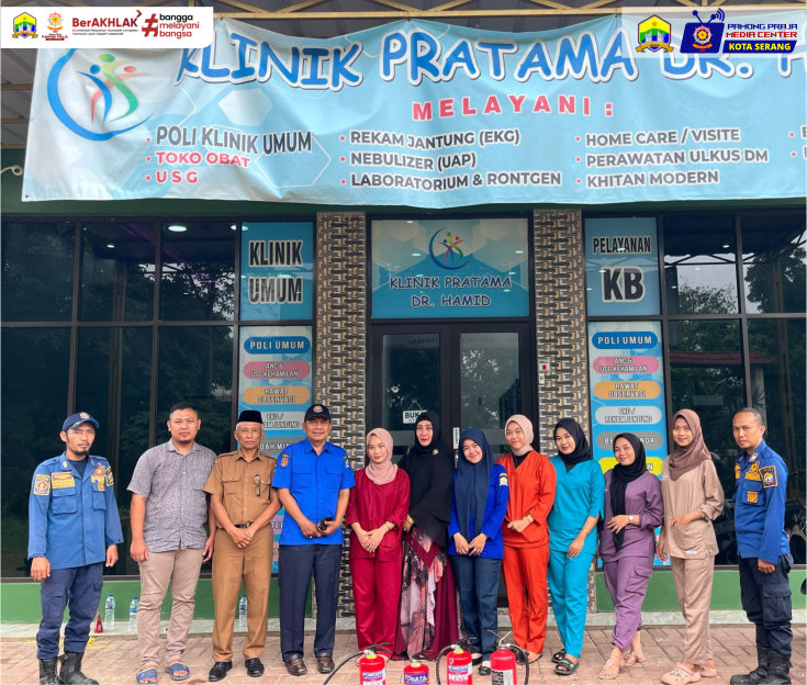 Damkar Kota Serang Sosialisasi Bahaya Kebakaran di Klinik Pertama Dr. Hamid