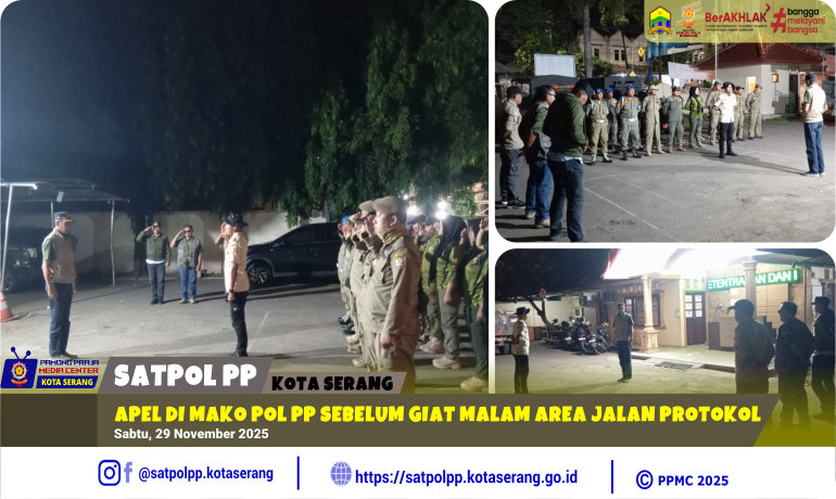 Apel di Mako Pol PP Sebelum Giat Malam Area Jalan Protokol
