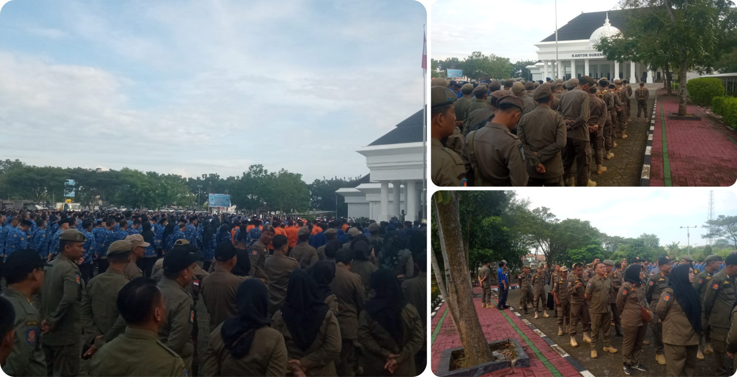 Apel Gabungan HUT Pol PP Linmas dan Damkar di Kantor Provinsi Banten