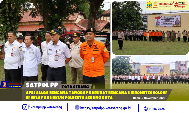 Apel Siaga Bencana Tanggap Darurat Bencana Hidrometeorologi di Wilayah Hukum Polresta Serang Kota