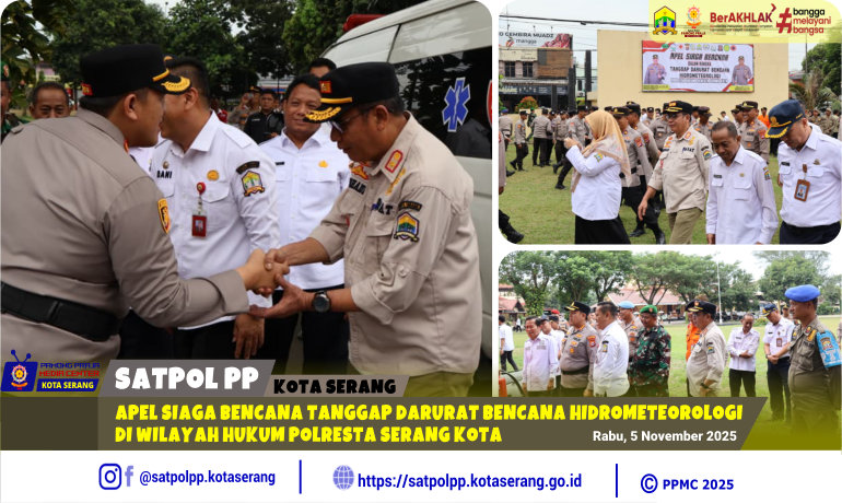 Apel Siaga Bencana Tanggap Darurat Bencana Hidrometeorologi di Wilayah Hukum Polresta Serang Kota