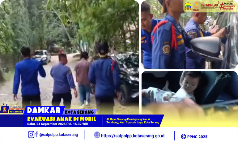 Evakuasi Anak Terjebak di Dalam Mobil di Tembong Cipocok Jaya