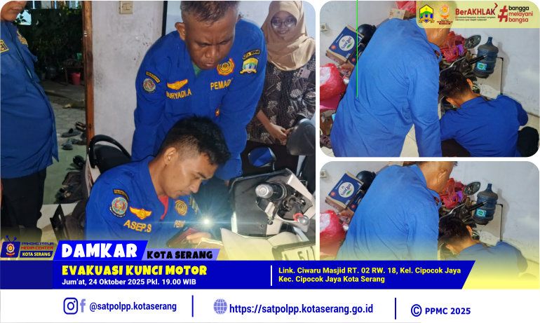 Evakuasi Kunci Motor di Link. Ciwaru Masjid Cipocok Jaya