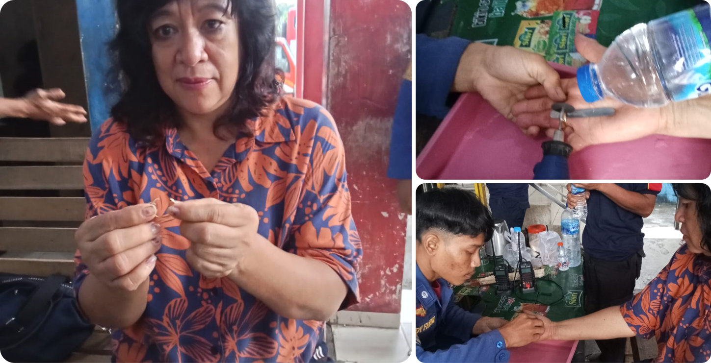 Evakuasi Pelepasan Cincin di Mako Damkar Kota Serang