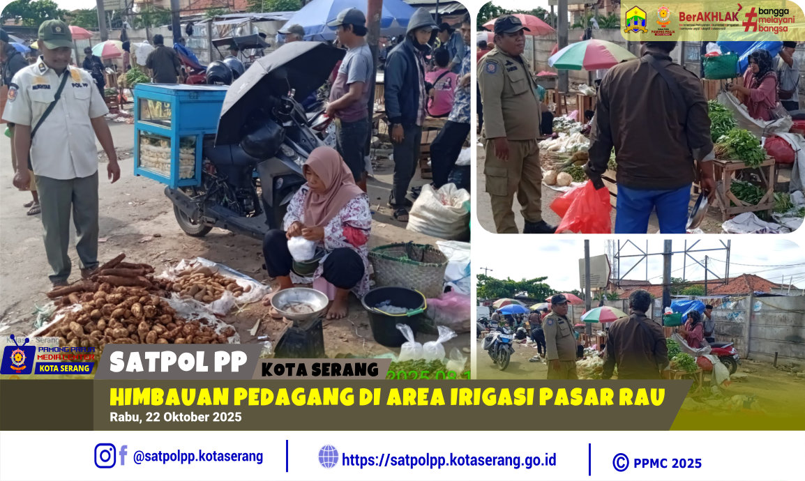 Himbauan Pedagang di Area Irigasi Pasar Rau