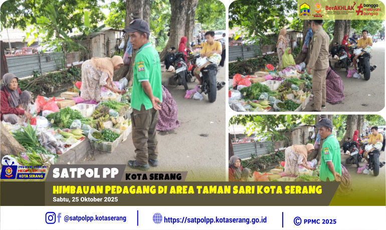 Himbauan Pedagang di Area Taman Sari Kota Serang