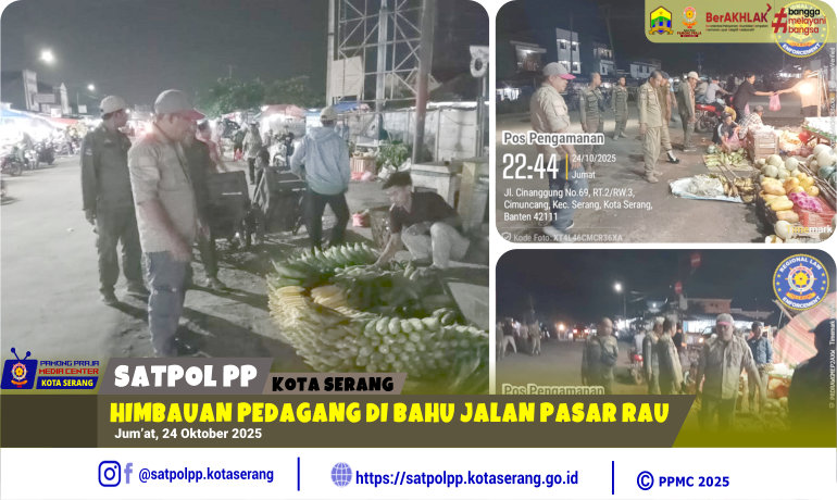 Himbauan Pedagang di Bahu Jalan Pasar Rau