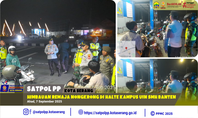 Himbauan Remaja Nongkrong di Halte Kampus UIN SMH Banten