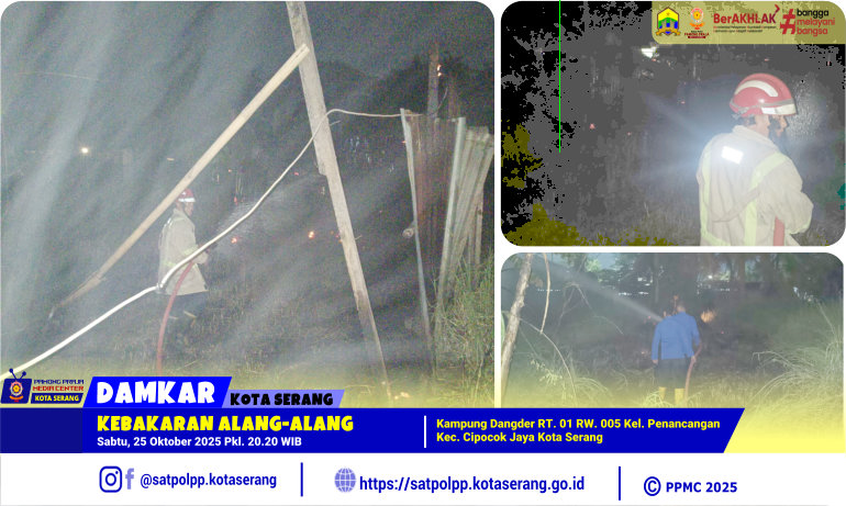 Kebakaran Alang-alang di Kampung Dangder Penancangan Cipocok Jaya