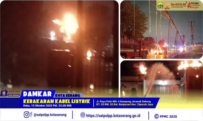 Kebakaran Kabel Listrik di Kel. Banjarsari Kec. Cipocok Jaya