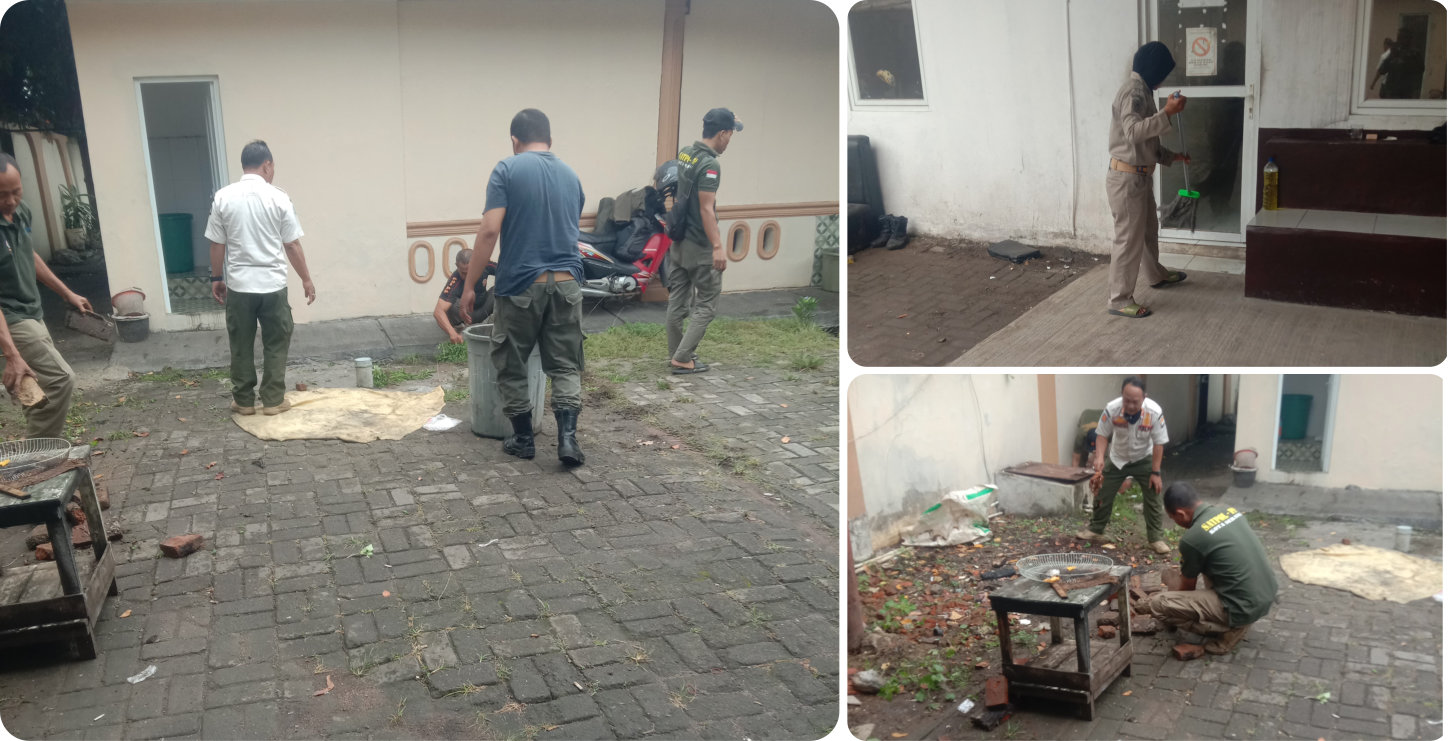 Kegiatan Jum'at Bersih di Mako Satpol PP