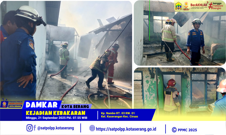 Kejadian Kebakaran di Nambo Kelurahan Kaserangan Ciruas