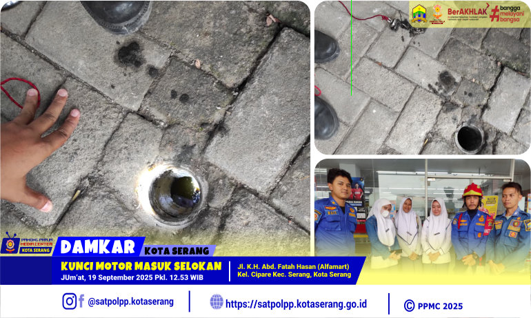 Kunci Motor Masuk Selokan di Kelurahan Cipare
