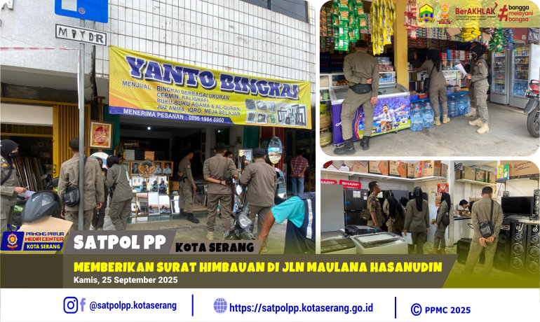 Memberikan Surat Himbauan di jln maulana hasanudin