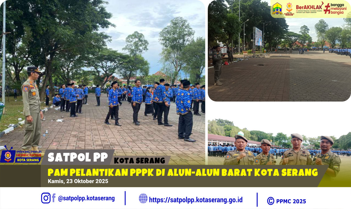 PAM Pelantikan PPPK di Alun-alun Barat Kota Serang