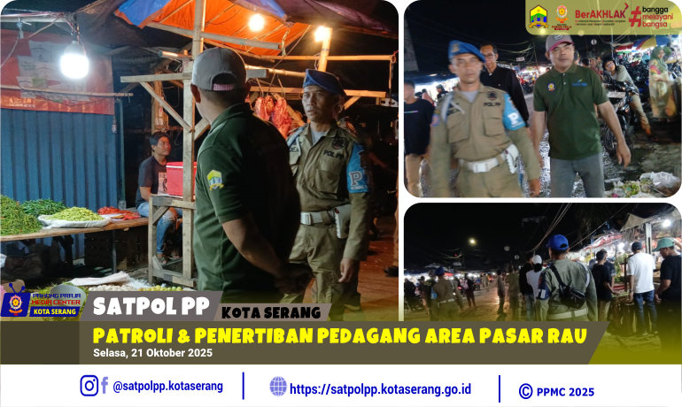 Patroli & Penertiban Pedagang Area Pasar Rau