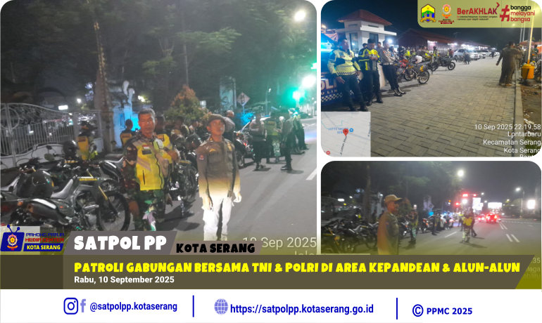Patroli gabungan Bersama TNI & PolrI di Area Kepandean & Alun-alun
