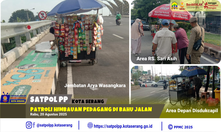 Patroli Himbauan Pedagang di Bahu Jalan