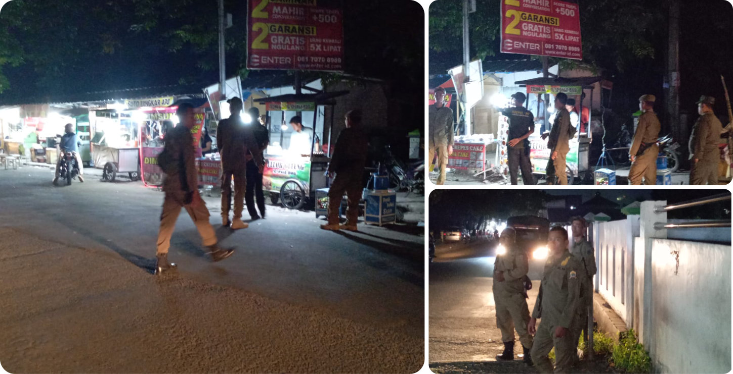 Patroli Himbauan Pedagang diluar Stadion Maulana Yusuf