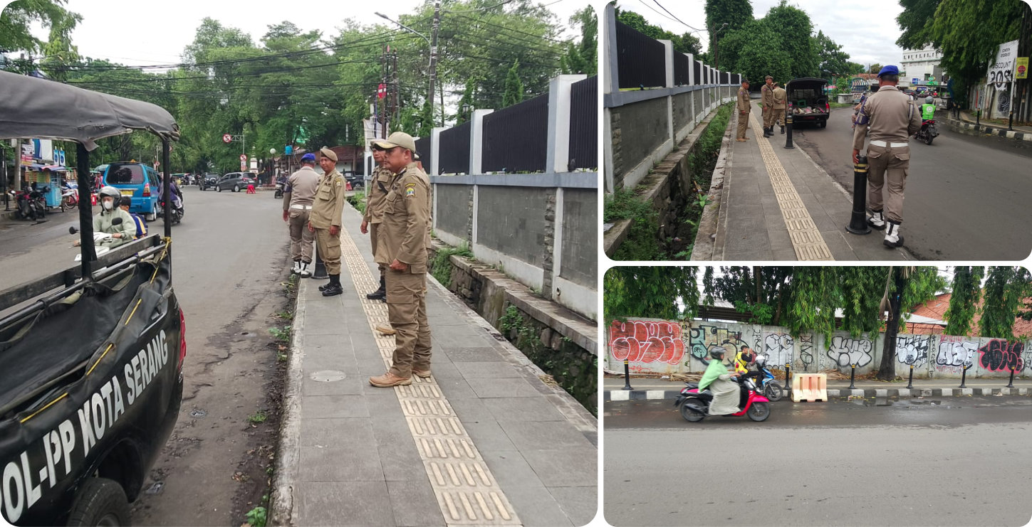 Patroli Pedagang di Gedung Juang 45