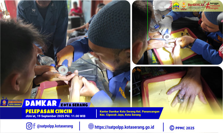 Pelepasan Cincin di Kantor Damkar Kota Serang