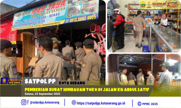Pemberian Surat Himbauan Toko di Jalan KH Abdul Latif