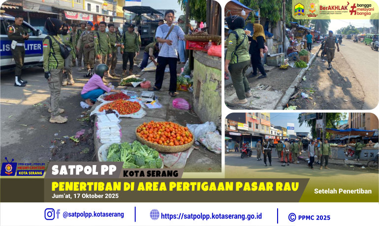 Penertiban di Area Pertigaan Pasar Rau