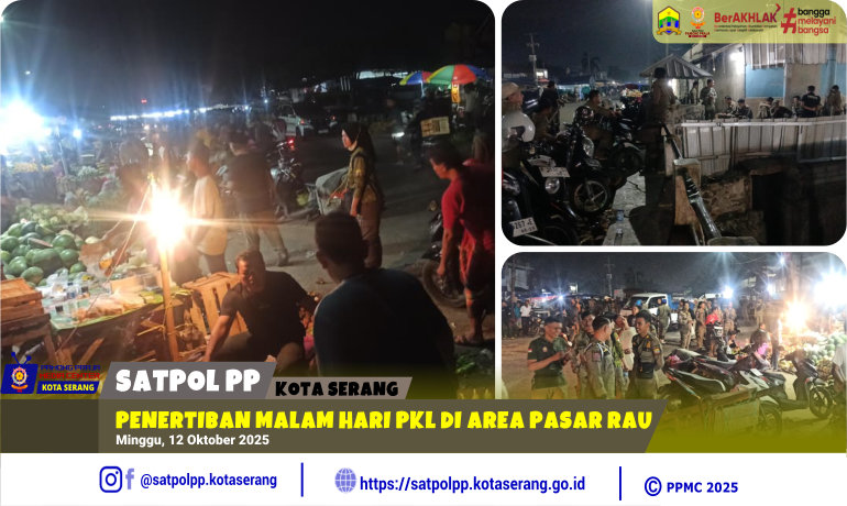 Penertiban Malam Hari PKL di Area Pasar Rau