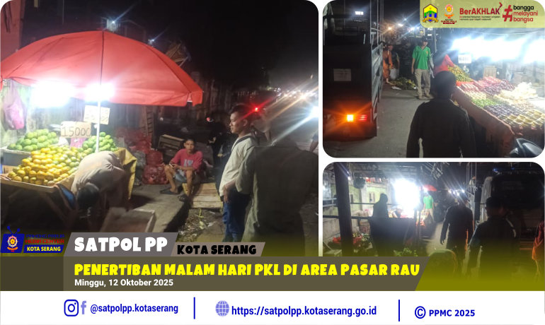 Penertiban Malam Hari PKL di Area Pasar Rau