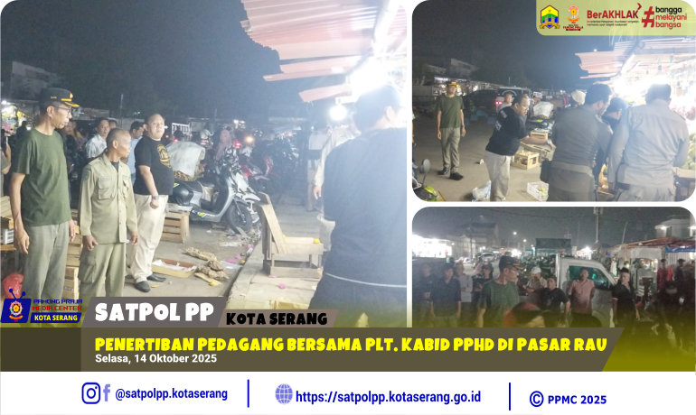 Penertiban Pedagang Bersama Plt. Kabid PPHD di Pasar Rau