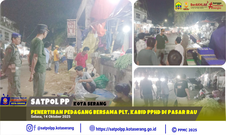 Penertiban Pedagang Bersama Plt. Kabid PPHD di Pasar Rau