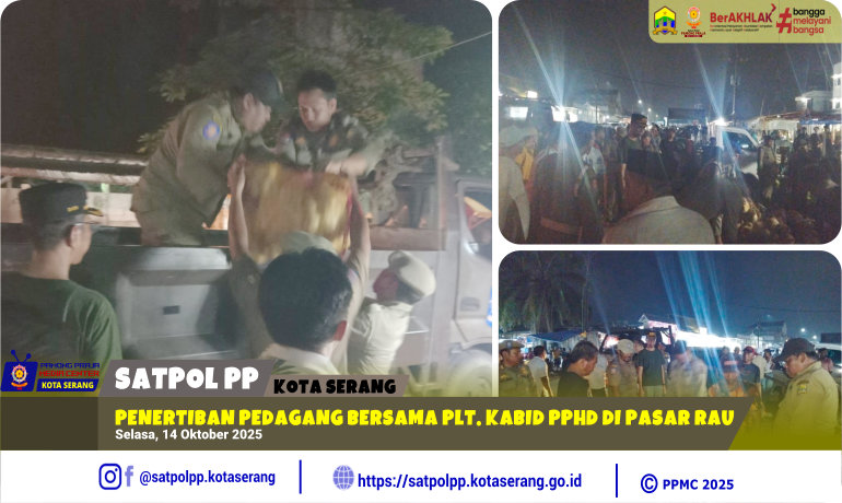 Penertiban Pedagang Bersama Plt. Kabid PPHD di Pasar Rau