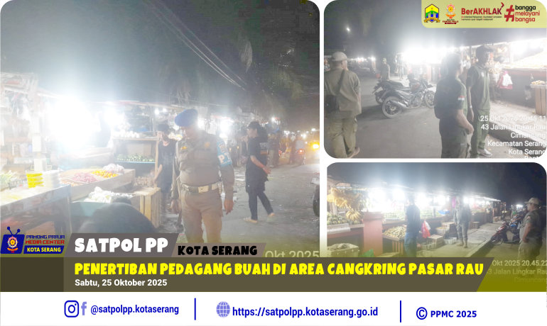 Penertiban Pedagang Buah di Area Cangkring Pasar Rau