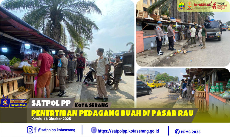 Penertiban Pedagang Buah di Pasar Rau
