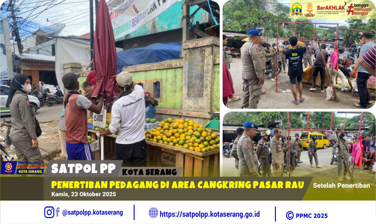 Penertiban Pedagang di Area Cangkring Pasar Rau