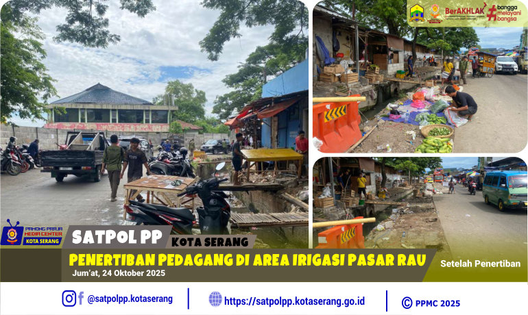 Penertiban Pedagang di Area Irigasi Pasar Rau