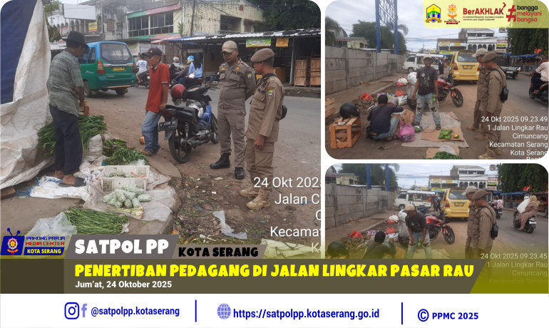 Penertiban Pedagang di Jalan Lingkar Pasar Rau