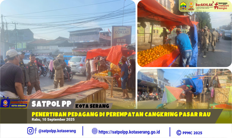 Penertiban Pedagang di Perempatan Cangkring Pasar Rau