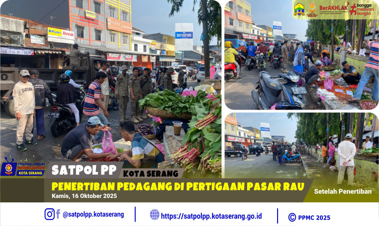Penertiban Pedagang di Pertigaan Pasar Rau
