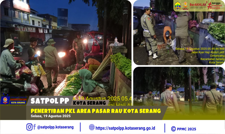 Penertiban PKL Area Pasar Rau Kota Serang