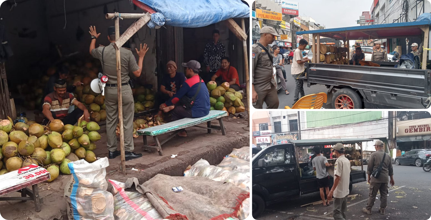 Penertiban PKL bersama PPNS di Area Pasar Lama