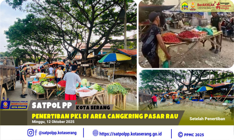 Penertiban PKL di Area Cangkring Pasar Rau