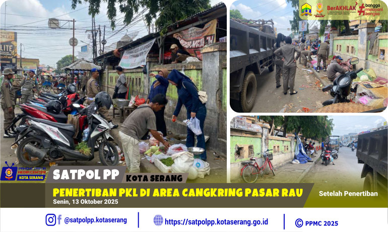 Penertiban PKL di Area Cangkring Pasar Rau