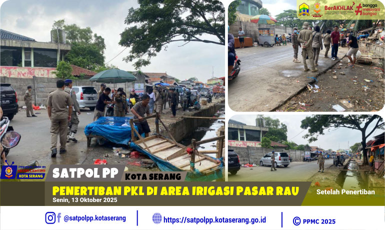 Penertiban PKL di Area Irigasi Pasar Rau