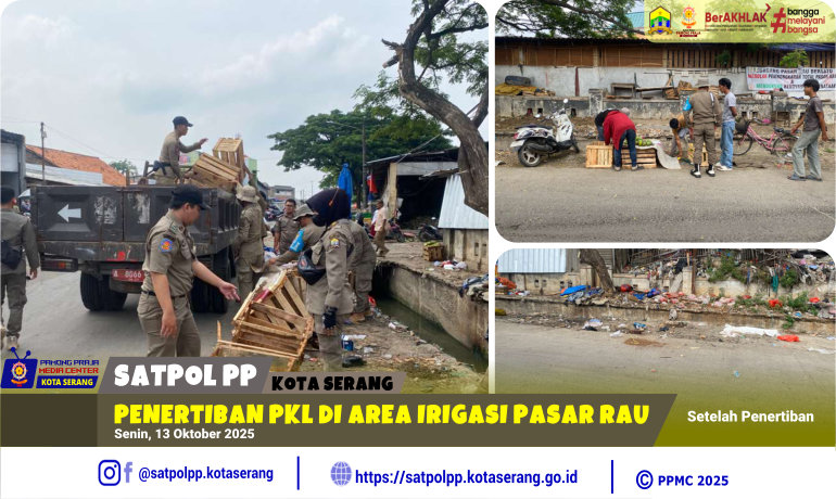 Penertiban PKL di Area Irigasi Pasar Rau