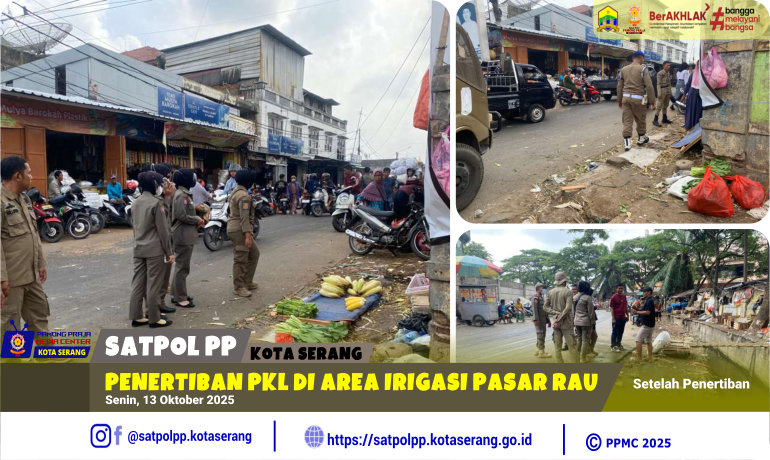 Penertiban PKL di Area Irigasi Pasar Rau