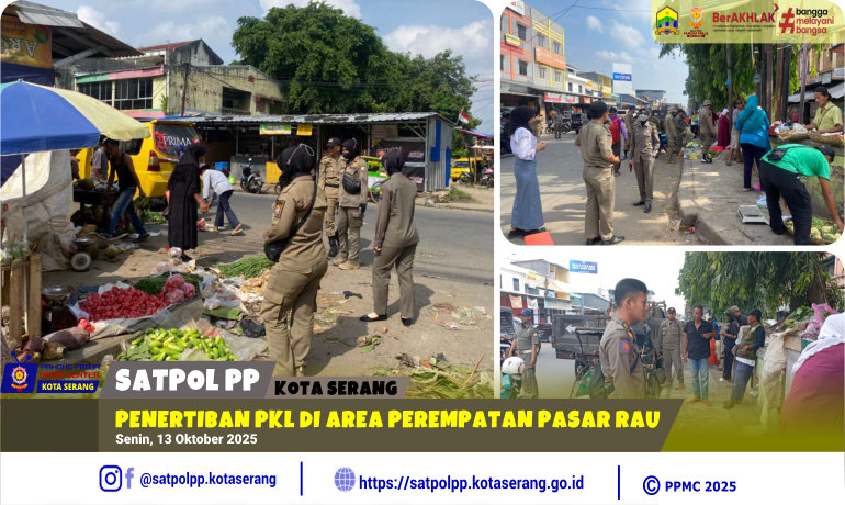 Penertiban PKL di Area Perempatan Pasar Rau