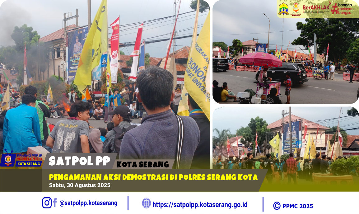 Pengamanan Aksi Demostrasi di Polres Serang Kota